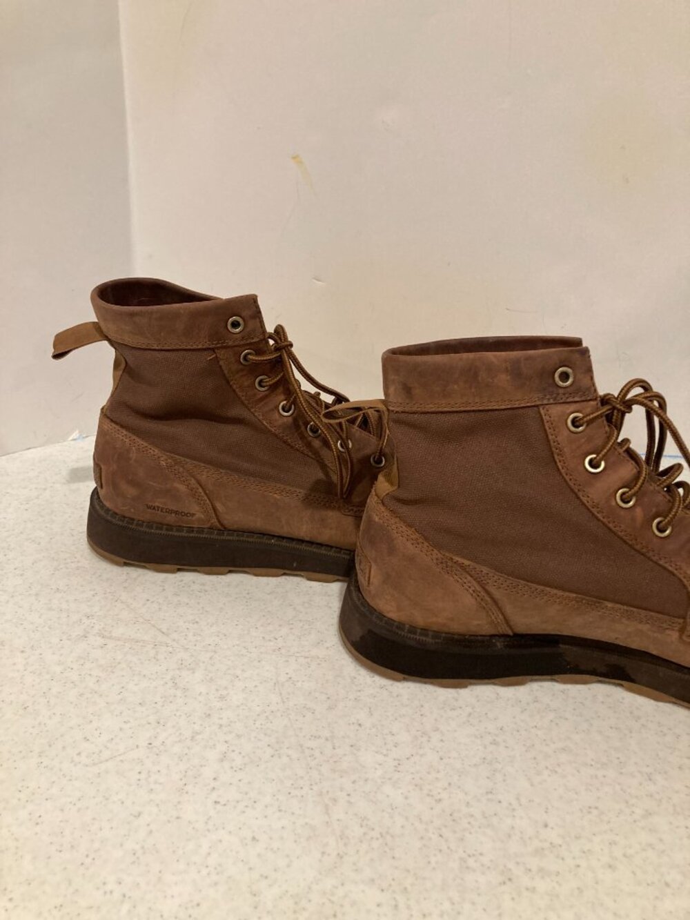 SOREL MENS LEATHER WATERPROOF LACED UP BOOTS SIZE 13 - Picture 4 of 7